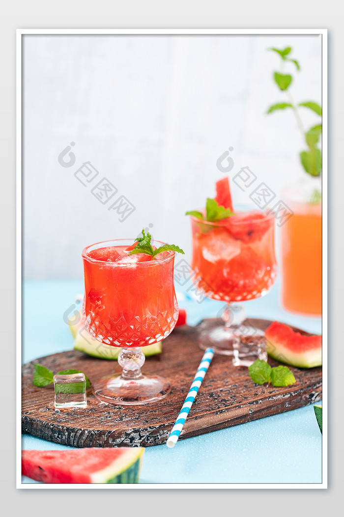 夏日冷饮西瓜汁图片海报