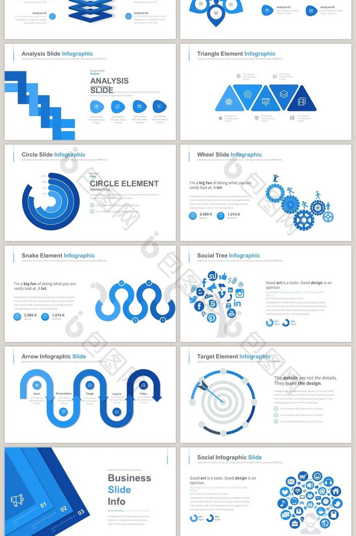 商务蓝色款式数据40页PPT模板