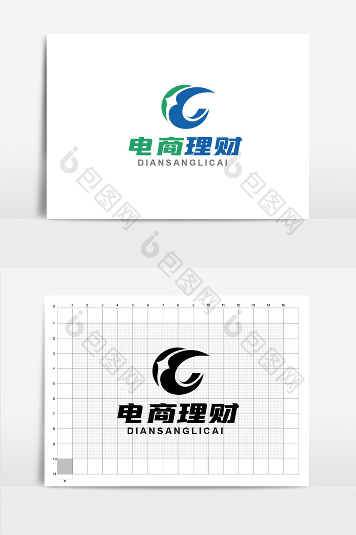 蓝绿大气理财logo