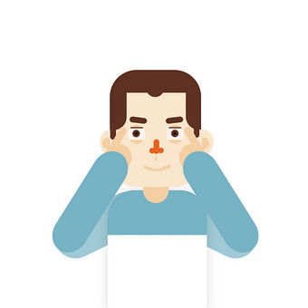 蓝色卡通保护按摩眼睛gif小动画