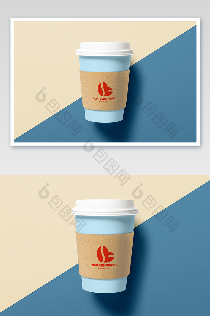 餐饮行业隔热垫咖啡杯logo标志包装样机