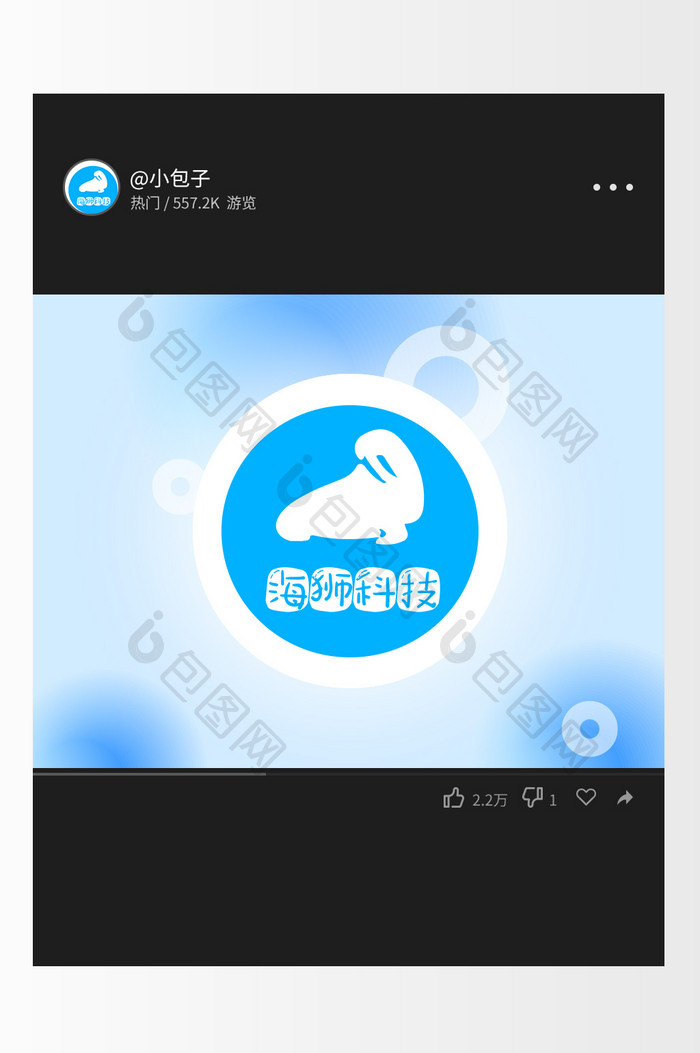 简约可爱海狮科技创意logo设计