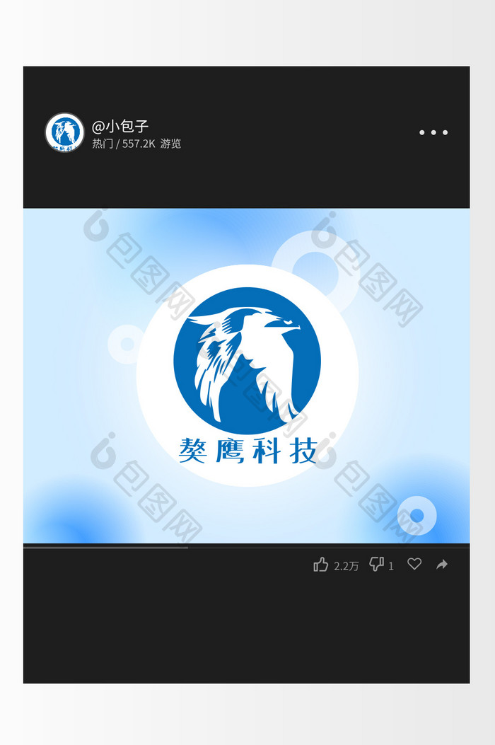 蓝色鹰大气简约科技创意logo设计