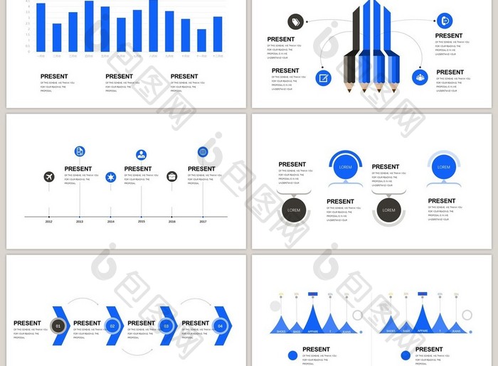 清新商务蓝色数据40页PPT模板