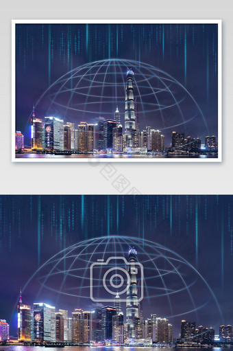 上海陆家蓝色智慧数字大气城市图片摄影图图片