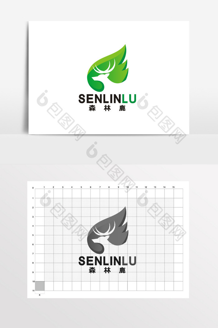 绿色科技体育鹿LOGO标志VI