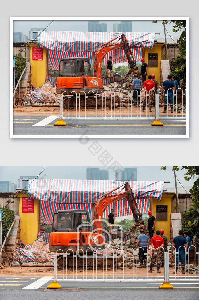 长江汉江防汛救灾现场施工摄影图片图片
