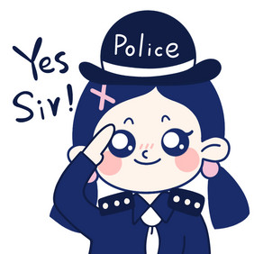 女孩警察敬礼明白了解遵旨动图GIF