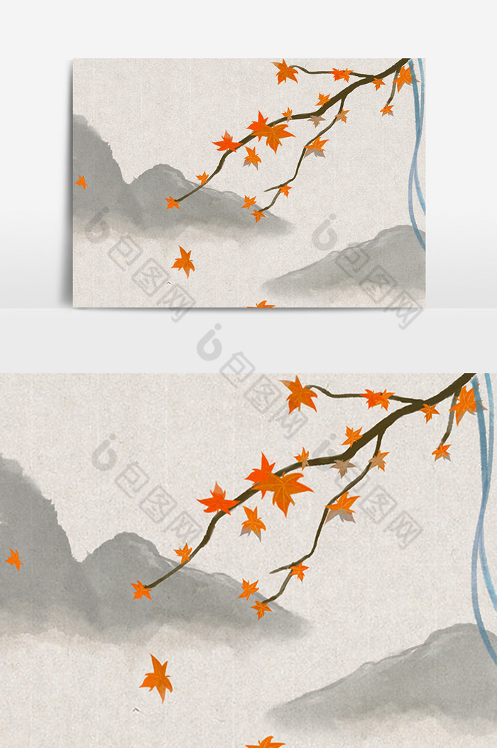 秋天金秋枫树飘落图片图片