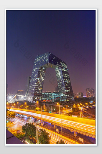 北京夜景大裤衩央视总部大楼摄影图片