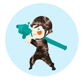 迷彩色军人火箭筒gif小动画