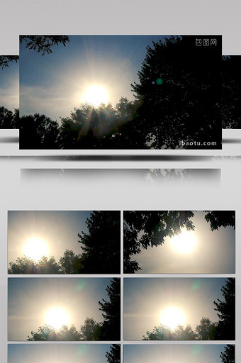 逆光实拍夏季烈日光芒太阳图片