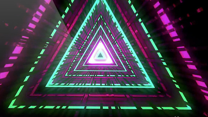 4k三角形粒子炫酷动感dj音乐背景视频
