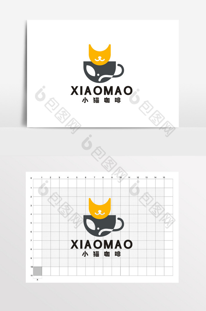 小猫咖啡奶茶店餐饮LOGO标志VI图片图片