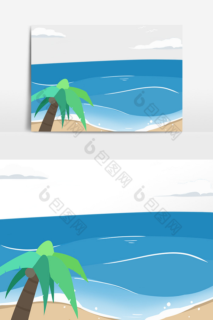 夏日海滩沙滩椰树