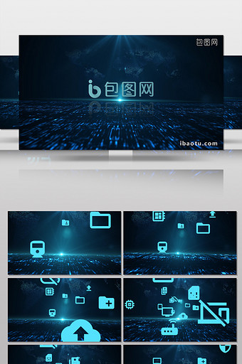 科技互联网IT图标汇聚片头片尾LOGO图片