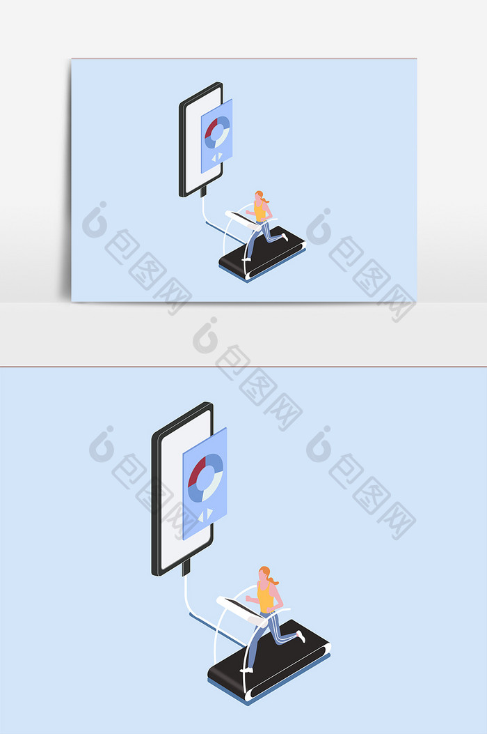 元素设计2.5d科技健身跑步运动数据