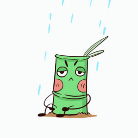 绿色竹子下雨动态表情包