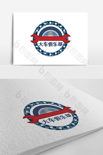 火车俱乐部徽章创意logo设计图片
