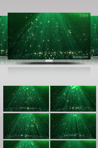 4k唯美绿色粒子光芒照射舞台背景led图片