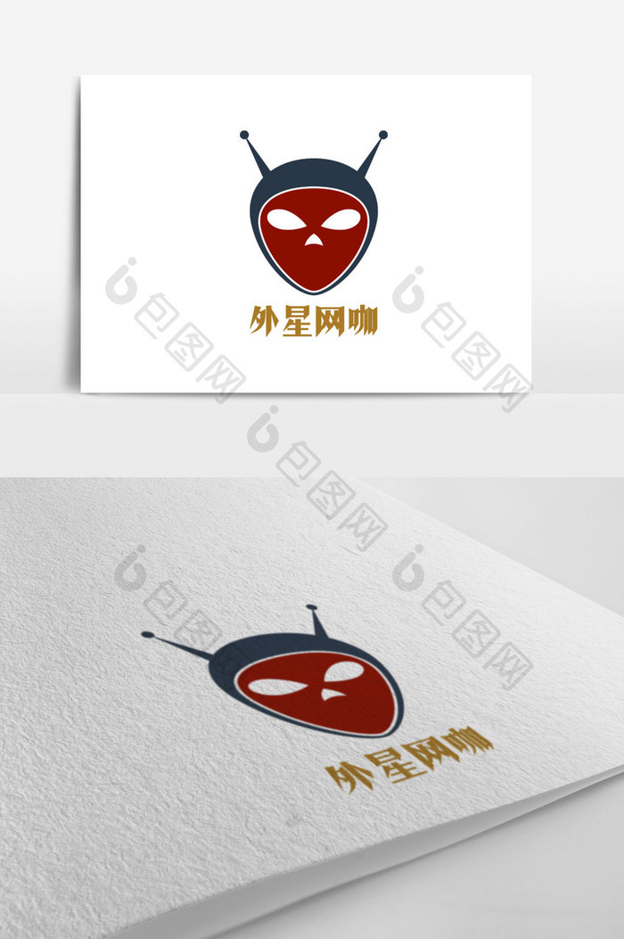 个性外星人网咖娱乐创意logo设计