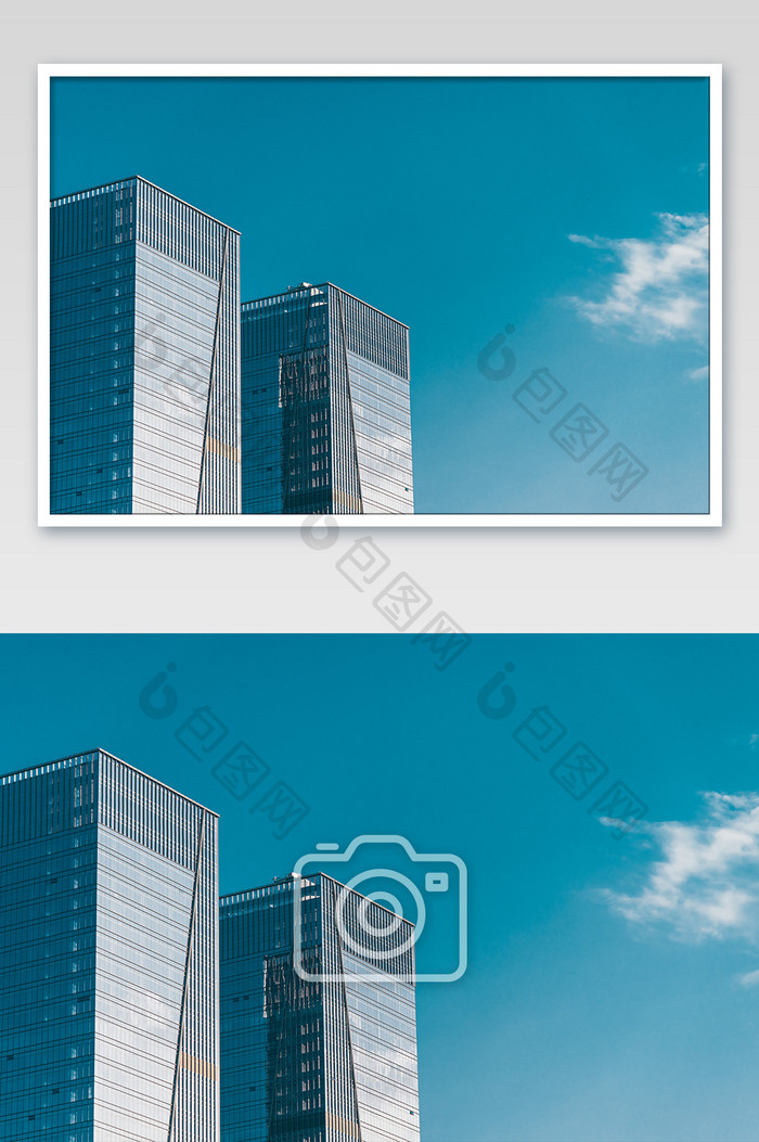 蓝色大气建筑摄影图