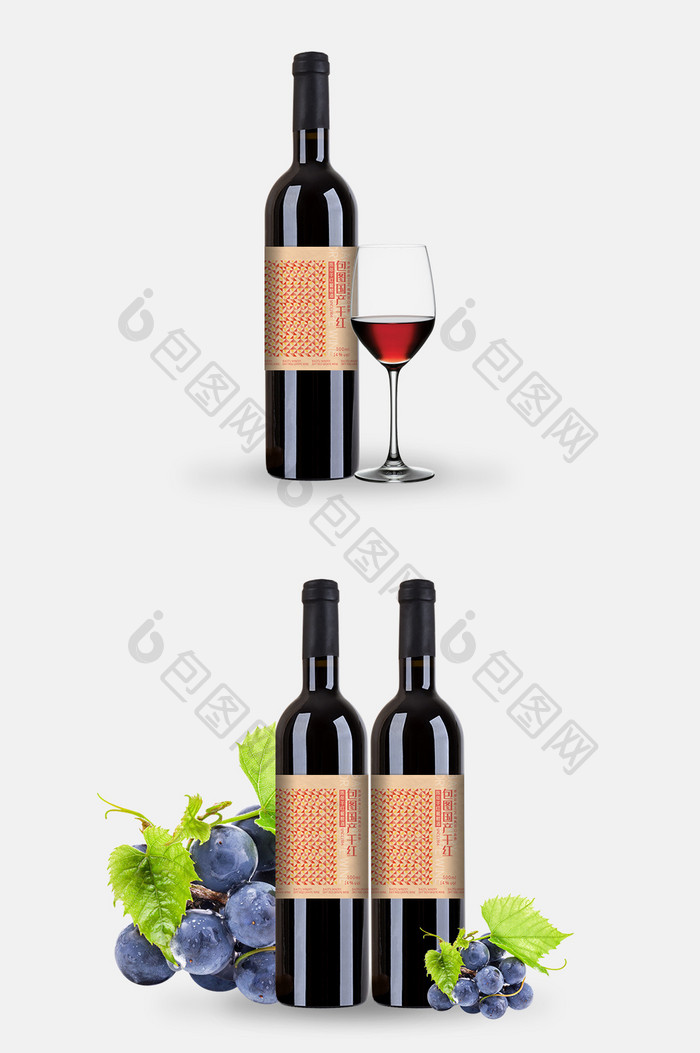 简约图案大气高端干红葡萄酒包装设计