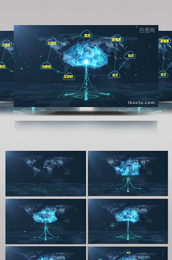 蓝色互联网5g科技物联网蓝色PR模板图片