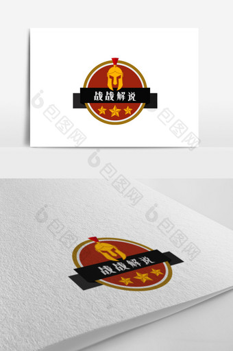 武士图腾游戏解说创意logo设计图片