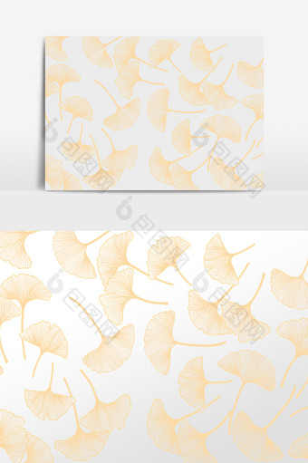 黄色银杏叶底纹背景图片
