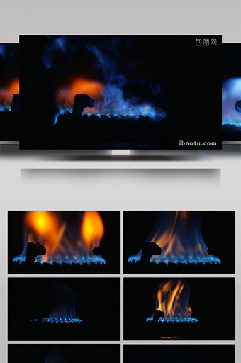 实拍煤气灶点火爆炸火焰升格慢动作视频素材图片
