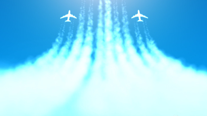 PR喷气飞机起飞烟雾Logo演绎片头片尾