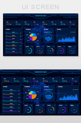 科技风后台数据可视化网页界面