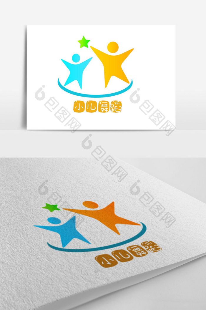 儿童舞蹈教育创意logo设计