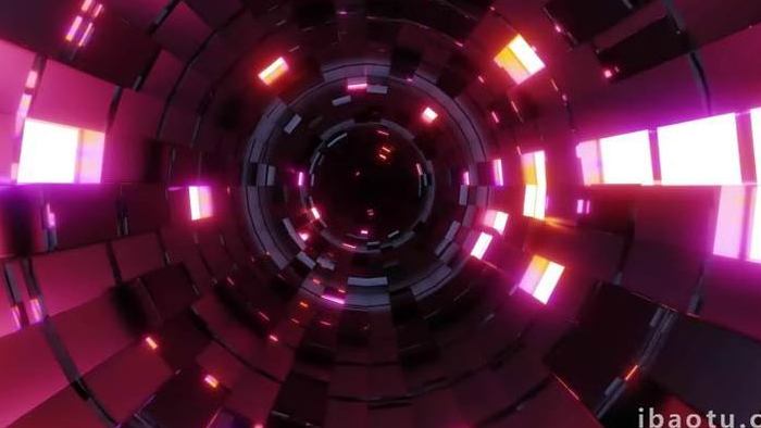4k梦幻紫色圆形隧道展示led视频