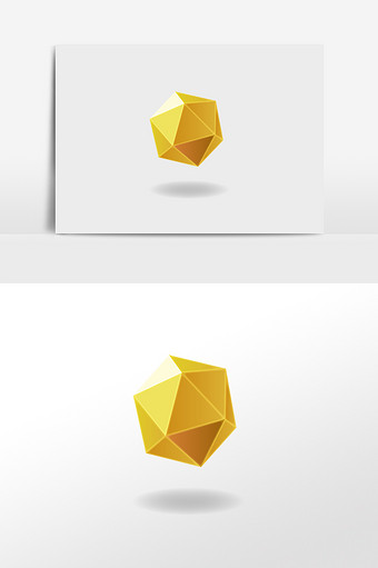 金属金色几何体多面体