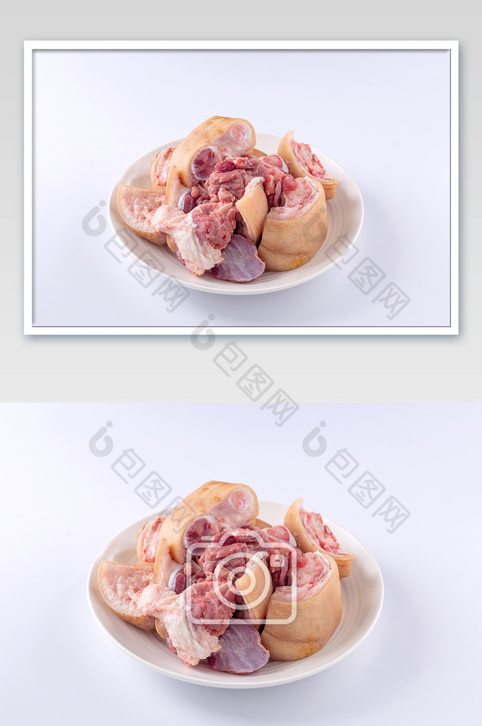 猪脚猪蹄生鲜肉类白底图片图片