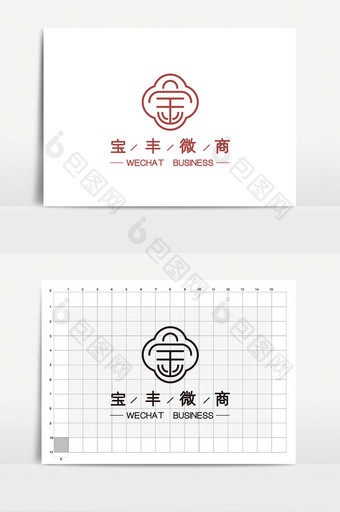 时尚大气简约宝字体电商微商logoVI图片