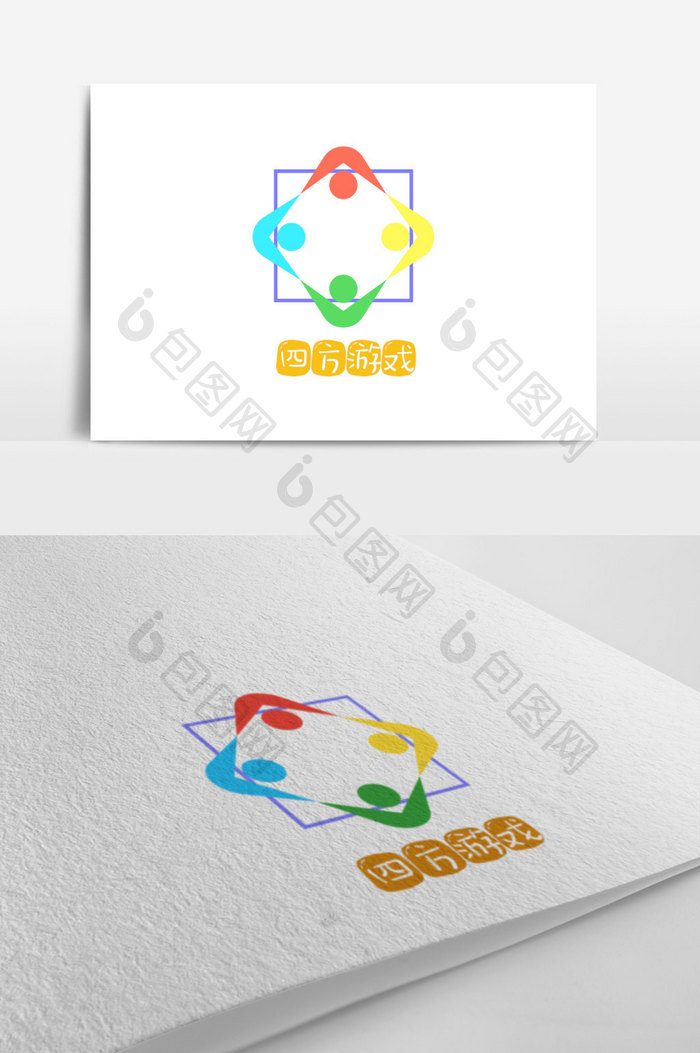 彩色简约儿童游戏创意logo设计