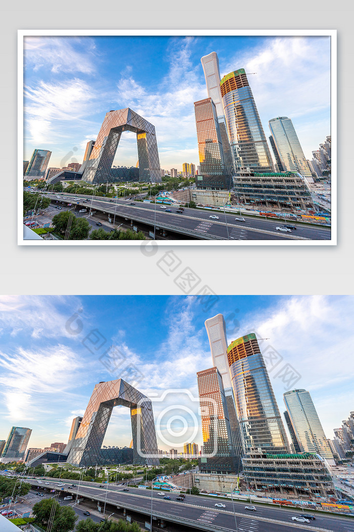 夕阳下北京国贸cbd傍晚摄影图片图片