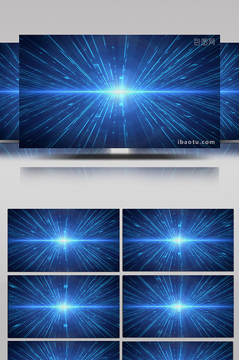 4K蓝色循环激光线条放射背景视频图片