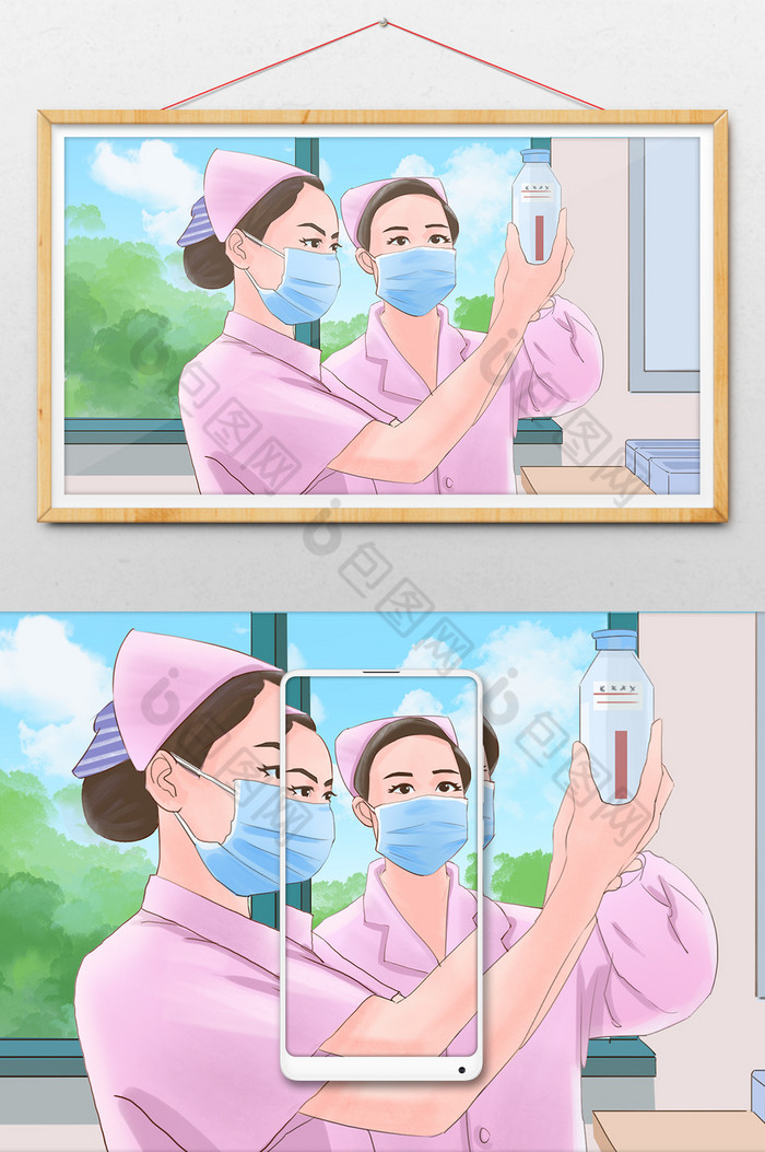 美女护士插画图片图片