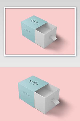 大气抽拉盒子包装贴图样机