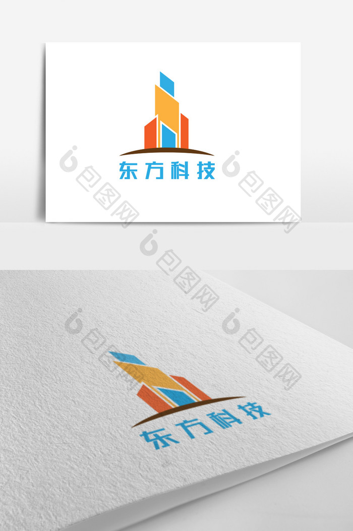 彩色拼图科技创意logo设计