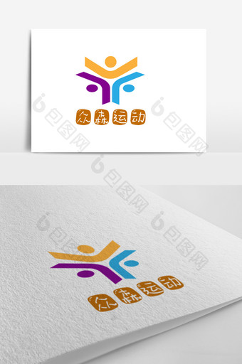 儿童体育运动创意logo设计图片