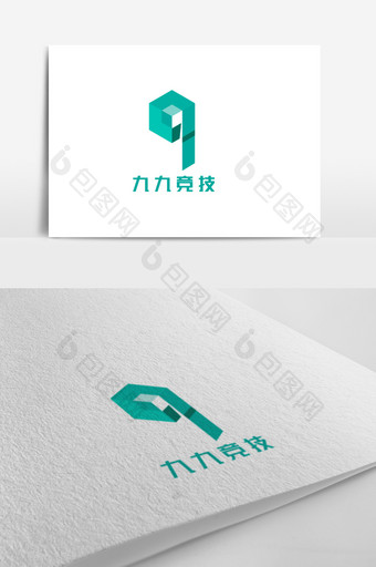立体几何游戏竞技创意logo设计图片