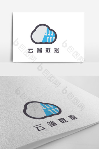 云朵互联网数据科技创意logo设计图片