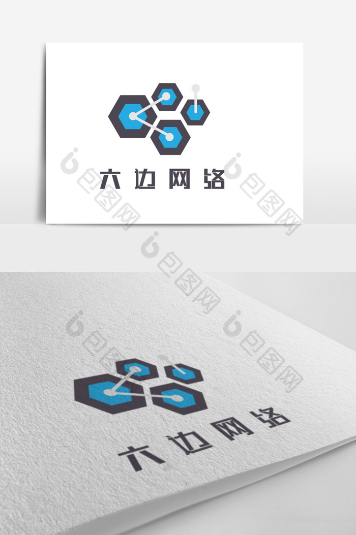 多边形连接网络科技logo图片图片