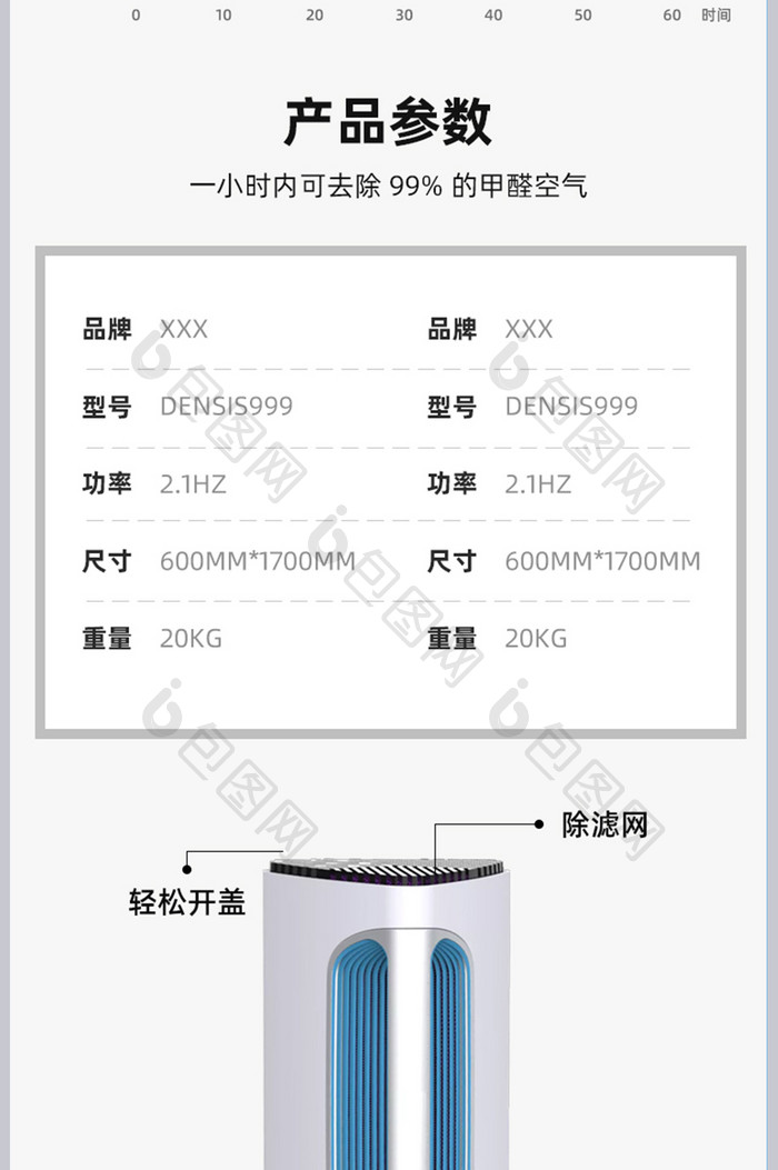 全新科技空气净化器品牌智能产品简约详情页