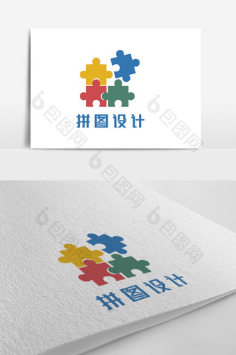 彩色拼图设计创意logo设计图片